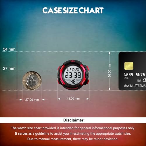 V2A Resin Kids Led 5Atm Waterproof Digital Sports Casual Watch For Boys And Girls (Red) - Image 5