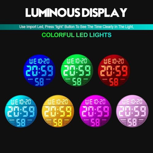 V2A Resin Kids Led 5Atm Waterproof Digital Sports Casual Watch For Boys And Girls (Red) - Image 2