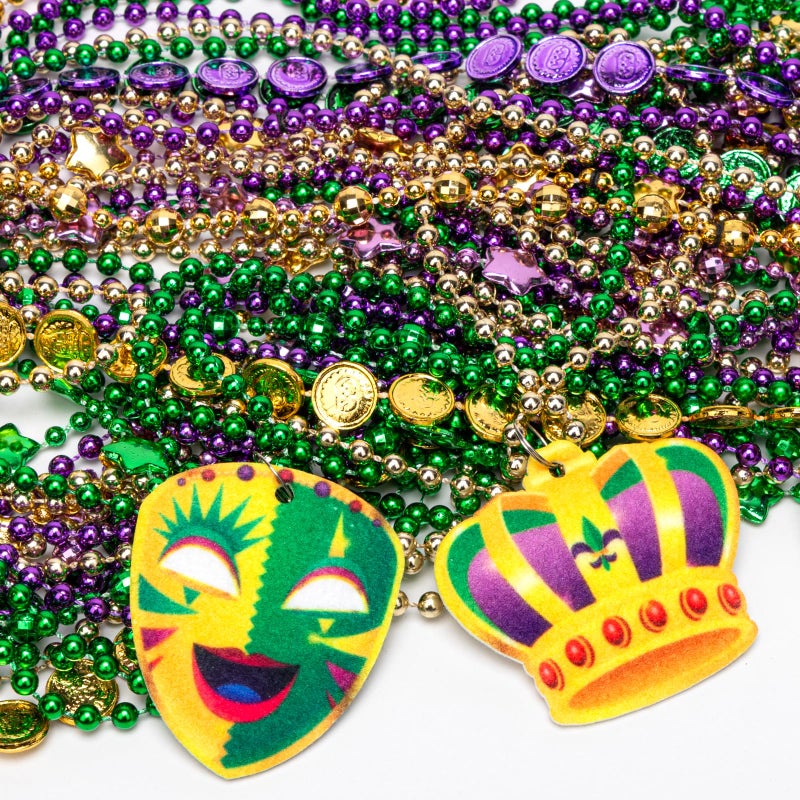Moon Boat 36PCS Mardi Gras Beads Necklaces Bulk Carnival Accessories for Party Favors Decorations Festival Parades - Image 2