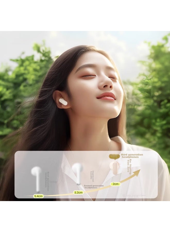 Soaiy Sl6 True Wireless Bluetooth Earbuds, Sports Business Gaming Long Battery Life Semi In-ear Bluetooth Headphones, Compatible With Apple And Android, Universal Bluetooth Earphones, Oil Paint White - Image 2