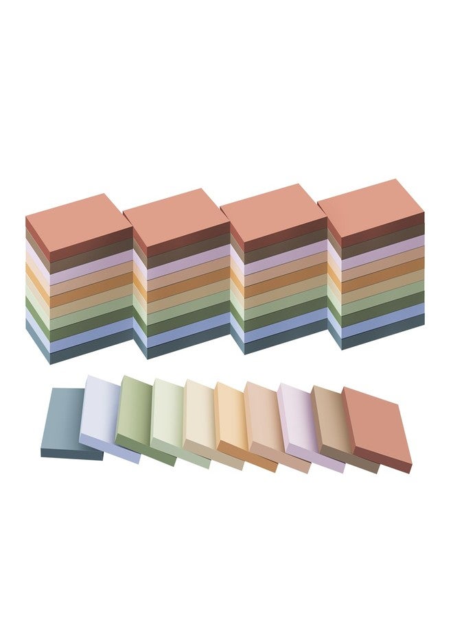 Kozerite (50 Pads) Sticky Notes 1.5x2, Vintage Colors, 10 Colors Self Sticky Notes, Sticky Pads, Recyclable, Self-Stick Pads, Easy to Post for Home, Office, Notebook - Image 1