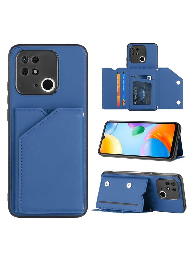 Case For Xiaomi Redmi 10C Skin Feel PU + TPU + PC Card Slots Phone Case