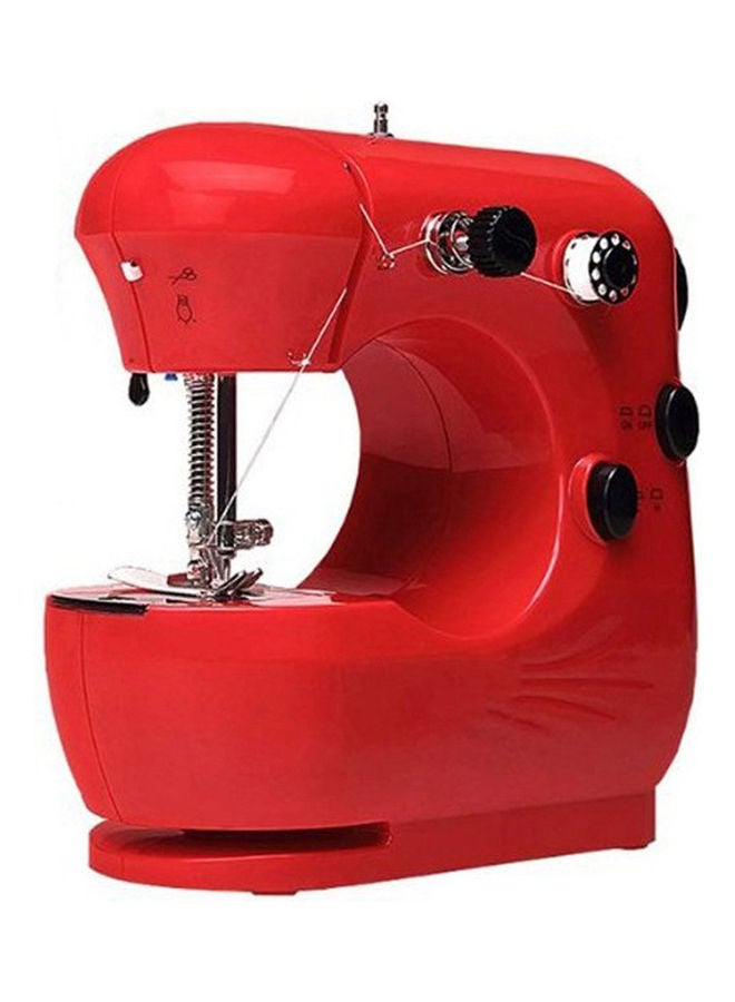 Multifunctional Sewing Machine with Power Adapter and Foot Pedal Red - Image 1