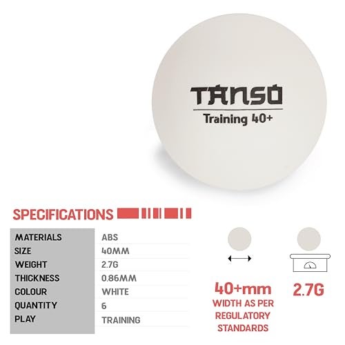 TANSO Table Tennis (TT) Racket Set Starter Bundle (Table Tennis Rackets and Training White Balls Included, Consistent Bounce and Spin, Ergonomic Grip Handle, Beginner and Recreational Players) - Image 5