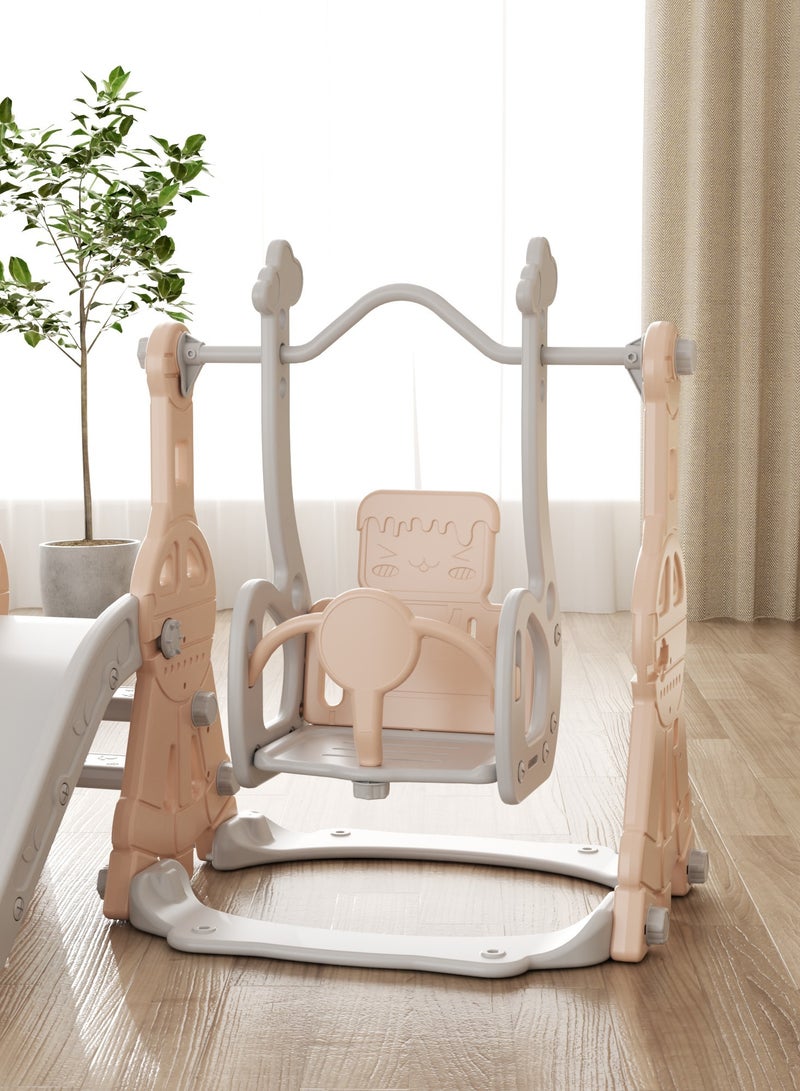 فول جوي مجموعة زحليقة وأرجوحة مع حلقة كرة سلة 3*1 للأطفال،مجموعة ملعب داخلي وخارجي للأطفال الصغار،مجموعة ألعاب تسلق للأطفال - Image 3