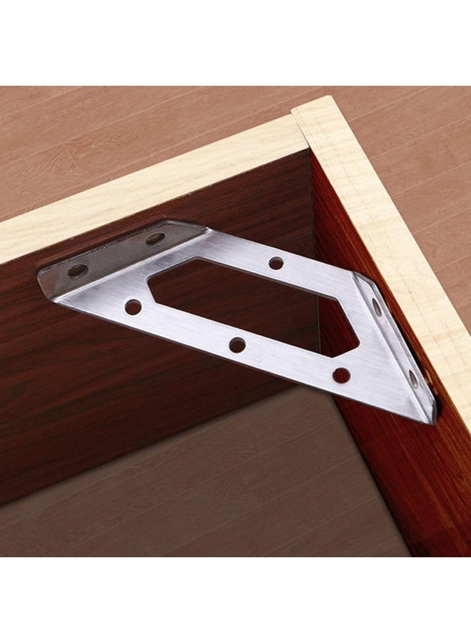 Rubik Triangular Bracket, Stainless Steel Three-sided Fixed Corner Brace, Furniture Fastener Joint Angle Connector for Wood Shelf Cabinet Table Chair (145x47x16mm - 2pcs) - Image 3