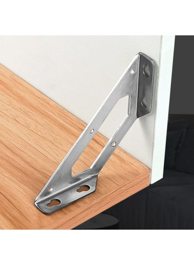 Rubik Triangular Bracket, Stainless Steel Three-sided Fixed Corner Brace, Furniture Fastener Joint Angle Connector for Wood Shelf Cabinet Table Chair (145x47x16mm - 2pcs) - Image 2