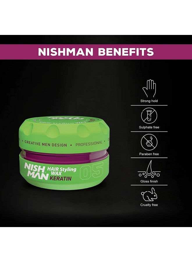 نيشمان سلسلة تصفيف الشعر نيشمان (05 كيراتين أكوا واكس، 150 مل) - Image 3