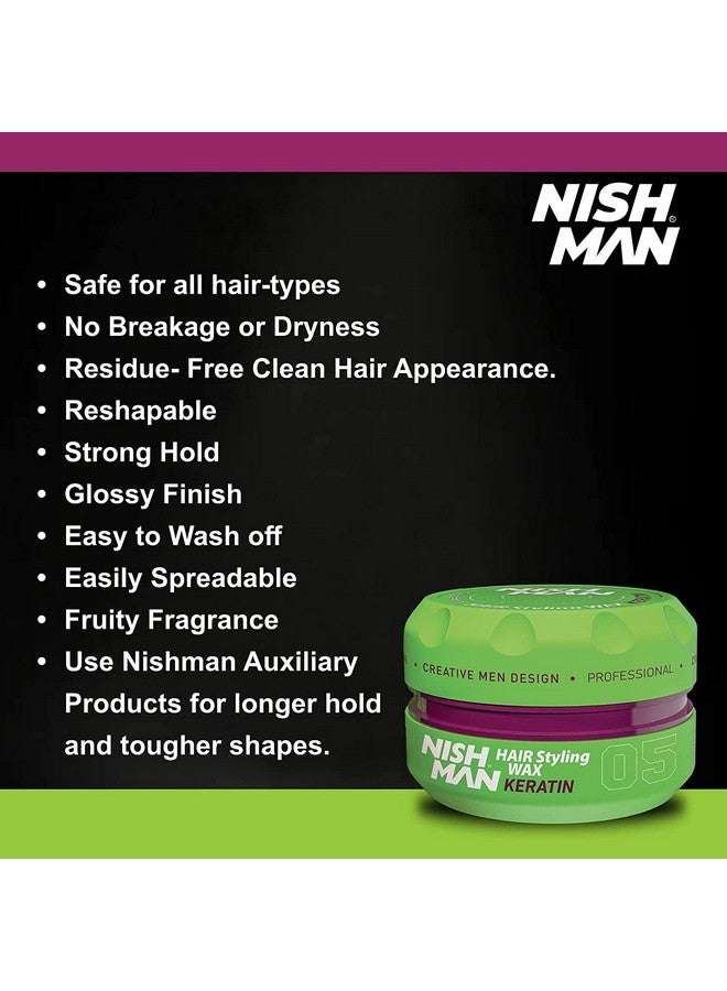 نيشمان سلسلة تصفيف الشعر نيشمان (05 كيراتين أكوا واكس، 150 مل) - Image 4