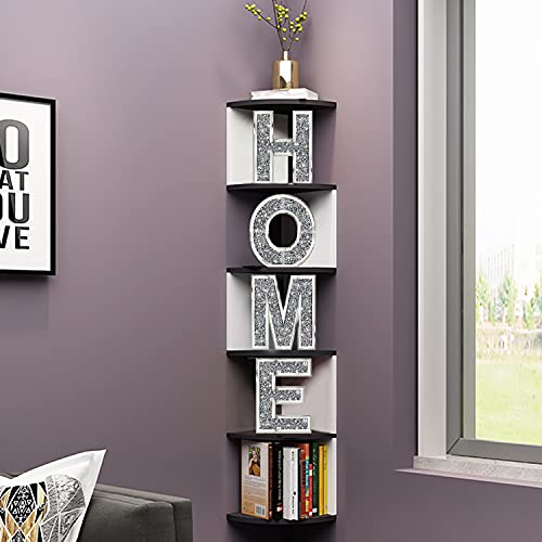 ZOLAPI 4 pcs Independent Letters Home.Glam Crystal Diamond Letters.Silver Mirror Glass Home Decoration for Wall, Fireplace, Bookshelf and Table. - Image 4