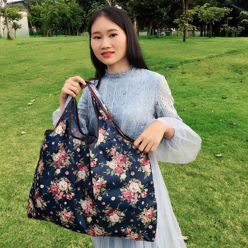 Japanese Cartoon Foldable Environmental Protection Bag Oxford Cloth Environmental Protection Shopping Bag Portable Storage Bag Large Supermarket Grocery Bag - Image 2