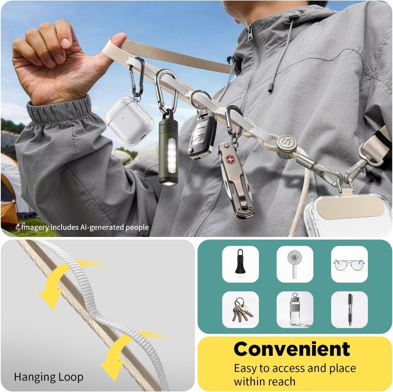 Surphy Luminous Phone Lanyard Crossbody with Tether Tab, Two-Color Adjustable Phone Strap Anti Theft Cellphone Lanyard - Image 4