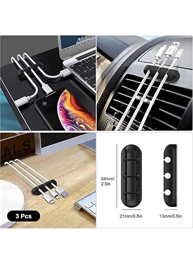 موكسو مجموعة تظيم الكيلات م واي توك، 3 حوامل كالات م ال، 4 حافظات كالات، 15 مشك سلك كير، 102 لفة اشرطة تظيم الكيلات و100 مظم اسلاك، ارطة كيلات للتلفزيو والمكت والمزل والالكترويات - Image 2