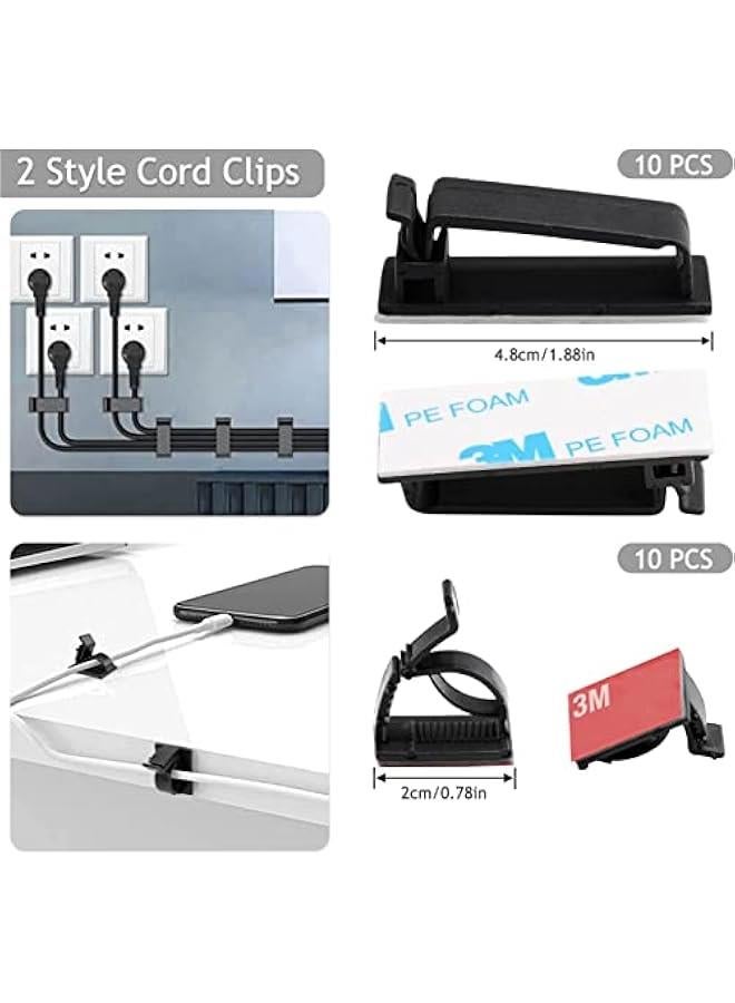 موكسو مجموعة تظيم الكيلات م واي توك، 3 حوامل كالات م ال، 4 حافظات كالات، 15 مشك سلك كير، 102 لفة اشرطة تظيم الكيلات و100 مظم اسلاك، ارطة كيلات للتلفزيو والمكت والمزل والالكترويات - Image 4