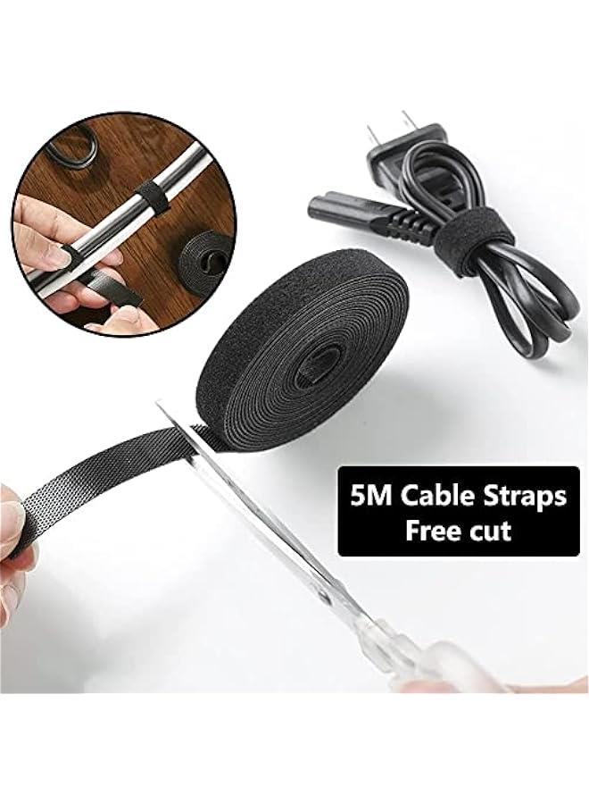 موكسو مجموعة تظيم الكيلات م واي توك، 3 حوامل كالات م ال، 4 حافظات كالات، 15 مشك سلك كير، 102 لفة اشرطة تظيم الكيلات و100 مظم اسلاك، ارطة كيلات للتلفزيو والمكت والمزل والالكترويات - Image 5