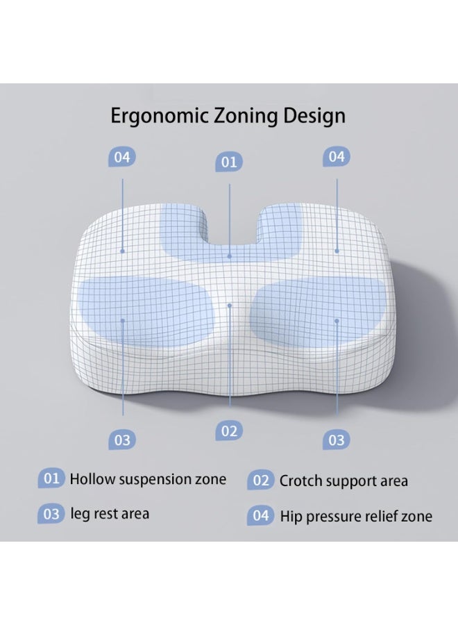 كينجمازي كرسي المكتب وسادة ودعم الظهر لكرسي المكتب, وسادة الدعم القطني, رغوة الذاكرة, الجلوس ضد الانزلاق والراحة الظهر للألعاب, وسادة مقعد السيارة, كرسي وسادة أسود - Image 3
