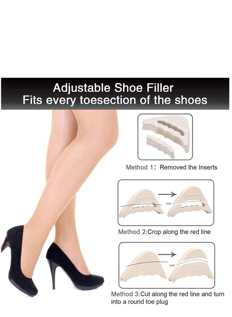 SYOSI 6 Pairs Fillers Inserts Adjustable Shoe Filler Unisex Toe Plug Non Slip Pad Fit for Pumps Flats Boots Sneakers  - Image 3