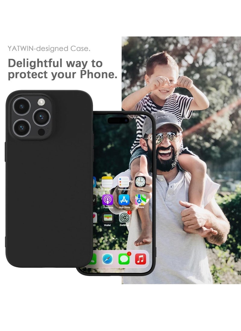 ELTRAZONE Silicone Case for iPhone 15 Pro Max, Soft-Touch, Shockproof, DustProof, Antiskid Full Body Armour Phone Cover for Apple iPhone 15 Pro Max - Black - Image 2