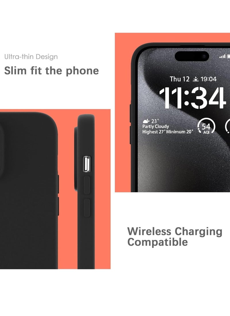 ELTRAZONE Silicone Case for iPhone 15 Pro Max, Soft-Touch, Shockproof, DustProof, Antiskid Full Body Armour Phone Cover for Apple iPhone 15 Pro Max - Black - Image 5