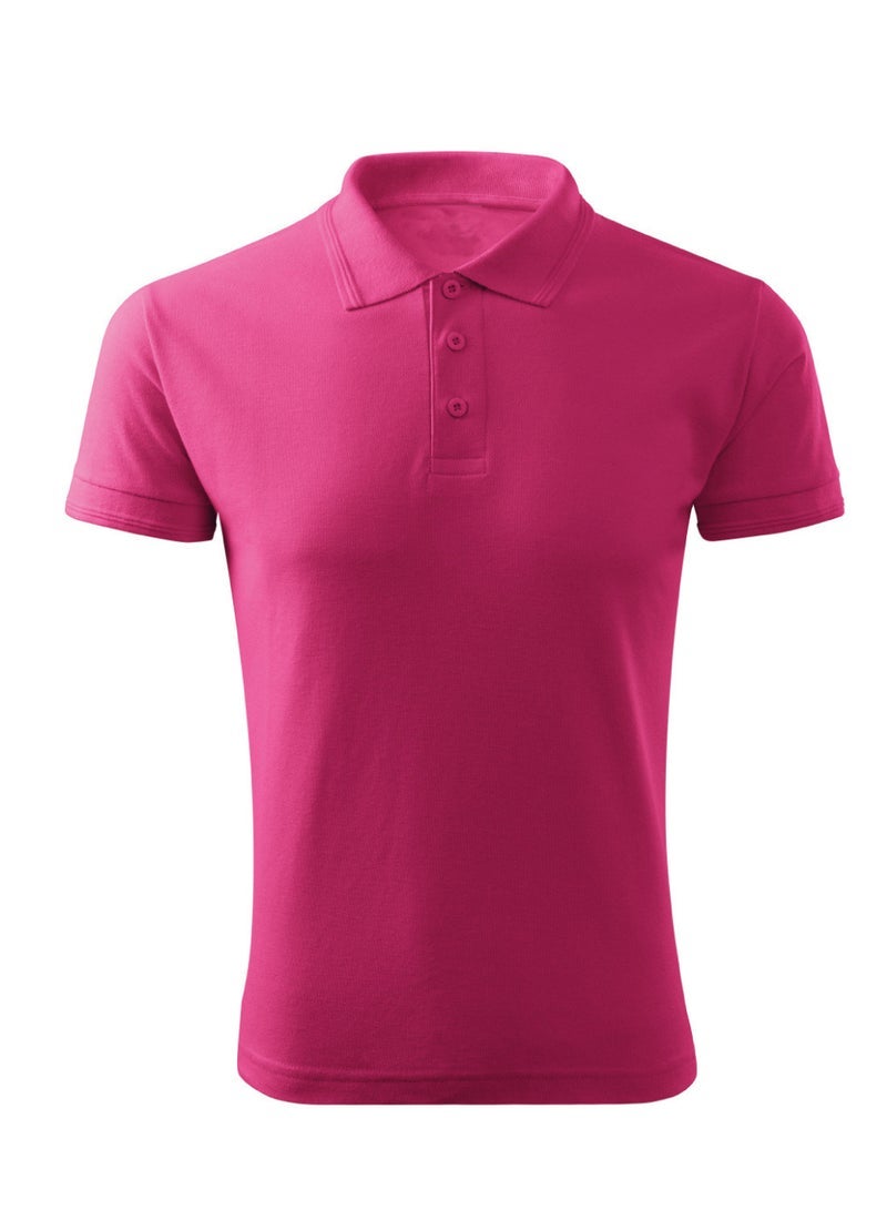 برينت شوب فور مي البالغين الأساسية جنس واحد بولو قصيرة الأكمام tshirt 220 gsm الوردي - Image 1