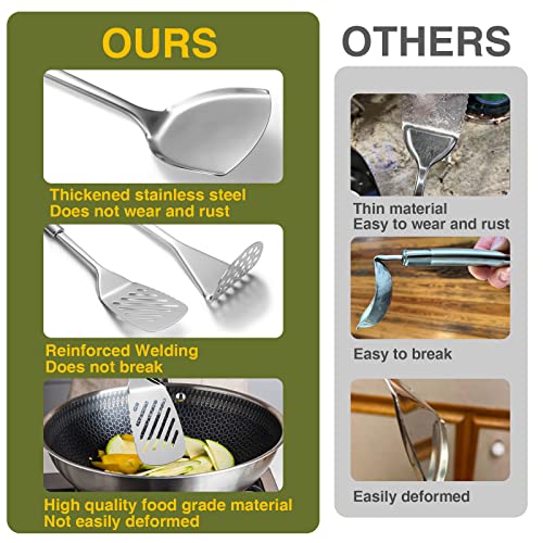 Fungun Stainless Steel Kitchen Utensil Set- Fungun 28 Pcs Cooking Nonstick Cookware Set with Spatula - Best Gadgets Tools Kitchen Accessories - Image 4