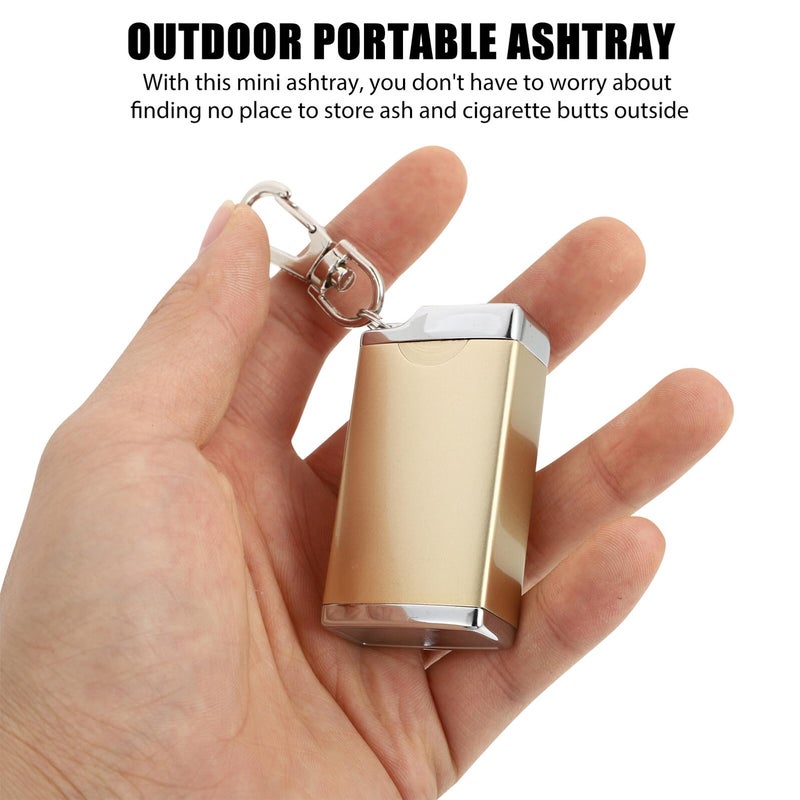 Portable Mini Ashtray with Lid Windproof Smokeless Pocket Keychain for Outdoor Travel - Image 4