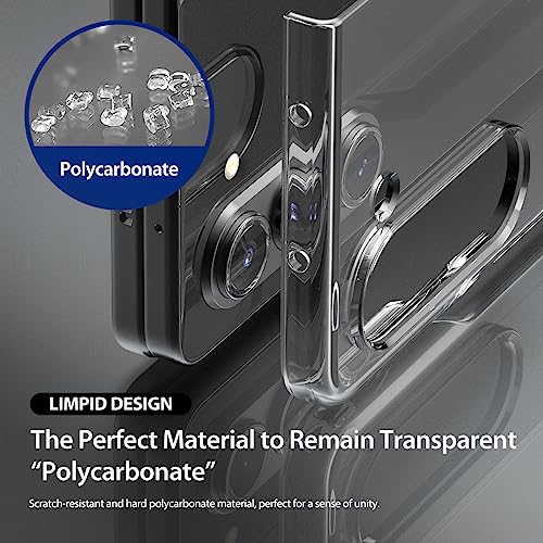 araree Nukin Samsung Galaxy Z Fold 5 Case, Clear Case Cover Transparent Ultra Thin Cover Slim Sturdy Scratchproof Hard PC Phone Case Minimalist Solid Sleek Designed for Galaxy Z Fold 5 5G - Clear - Image 4