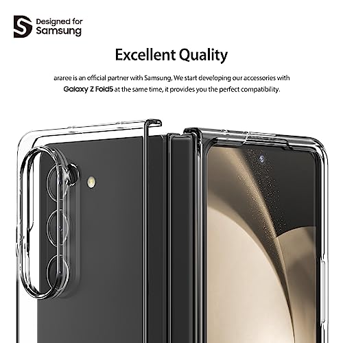araree Nukin Samsung Galaxy Z Fold 5 Case, Clear Case Cover Transparent Ultra Thin Cover Slim Sturdy Scratchproof Hard PC Phone Case Minimalist Solid Sleek Designed for Galaxy Z Fold 5 5G - Clear - Image 3