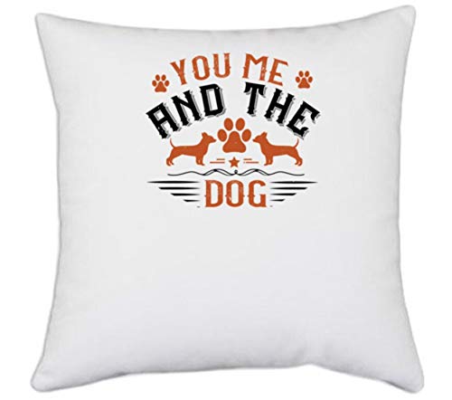 UDNAG White Polyester Dogss You Me and The Dogs Pillow Cover 16 Inch X 16 Inch
