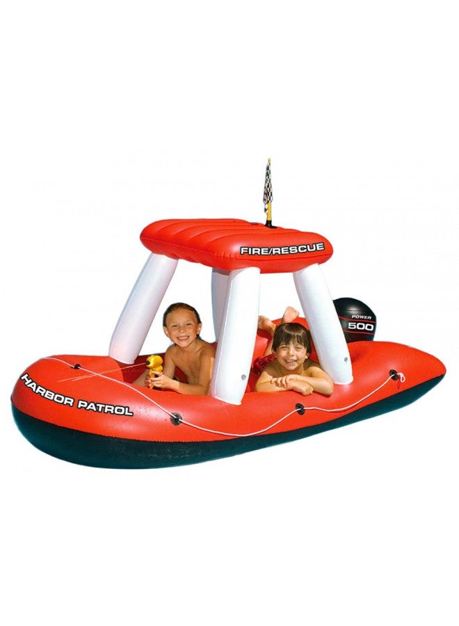 Swimline Fireboat Squirter Inflatable Pool Toy Red/White, 60 X 33 X 32"
