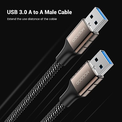 MOGOOD USB 3.0 Extension Cable - Male to Male USB A Works with Laptop, External Hard Drive, DVD Player, Television, Setup Box, SSD - Image 4
