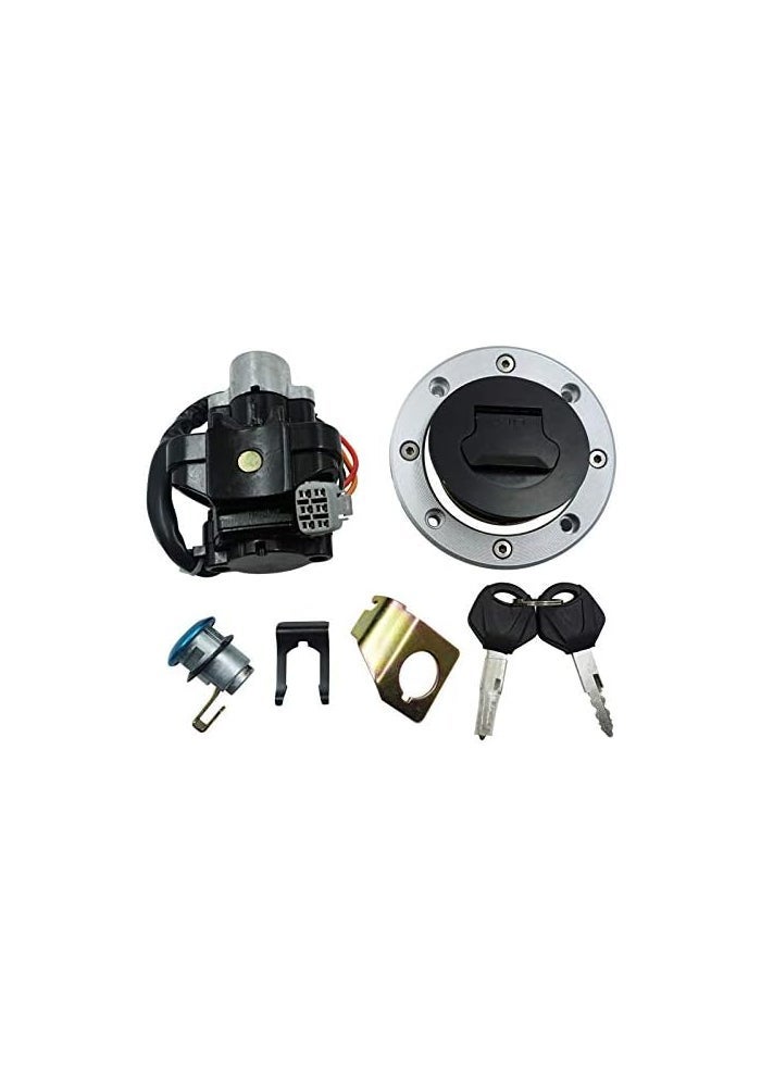 Feiteplus Ignition Switch Set with Fuel Gas Cap for Suzuki GSXR600 GSXR750 GSXR1000 (2005-2015) - Black - Image 1