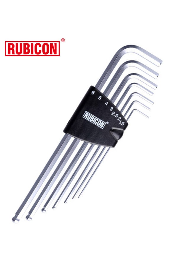Rubicon Hex Key Set, Household Multi-purpose Tool Kit, Flat Head And Ball End Hex Wrench Screwdriver, 7-piece Set Rhk-287xl