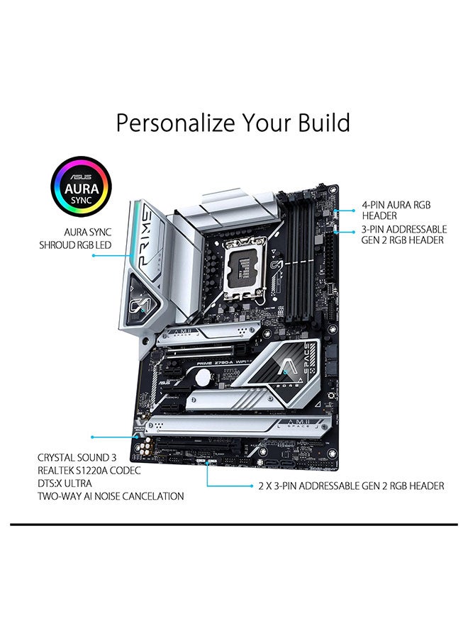 أسوس لوحة أم Prime Z790-A WiFi 6E LGA 1700 (Intel® 13th & 12th) ATX (16+1 DrMOS، PCIe 5.0،DDR5،4X M.2 Slots،2.5 Gb LAN،USB 3.2 Gen 2 Front Panel Type-C، Thunderbolt™ 4/USB4، DP) - Image 3