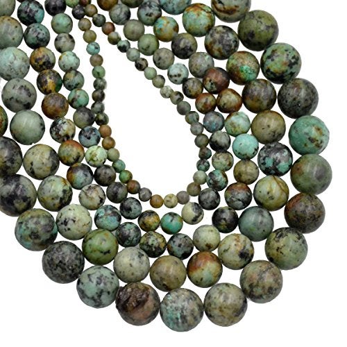AD Beads Natural Gemstone Round Loose Beads 15 for Bracelet Necklace Earrings Jwelery Making Crafts DIY 4mm African Turquoise - Image 1
