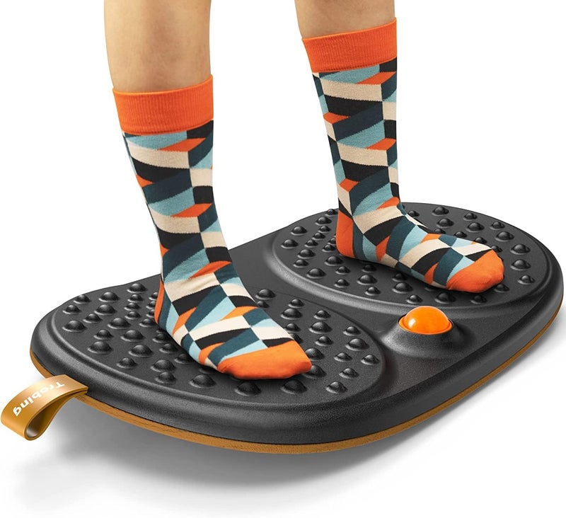 Trobing Standing Desk Mat Balance Board with Rollerball, Wooden Wobble Anti Fatigue Mat Balance Board for Standing Desk, Home Office Non-Slip Comfort Floor Mat to Relieve Foot, Knee, and Back Pain - Image 1