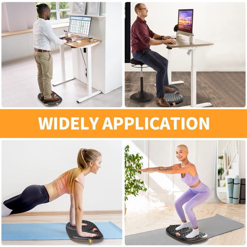 Trobing Standing Desk Mat Balance Board with Rollerball, Wooden Wobble Anti Fatigue Mat Balance Board for Standing Desk, Home Office Non-Slip Comfort Floor Mat to Relieve Foot, Knee, and Back Pain - Image 4