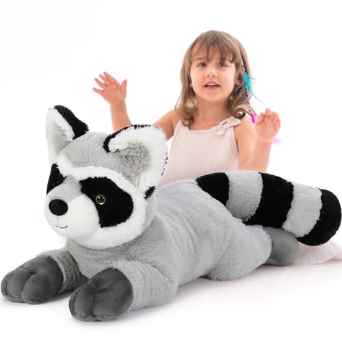 BENINY Giant Raccoon Plush Stuffed Animal 30 Oversized Raccoon Plushies Fluffy Big Stuffed Racoon Toy Birthday Gifts for Kids Sweet Companion - Image 1