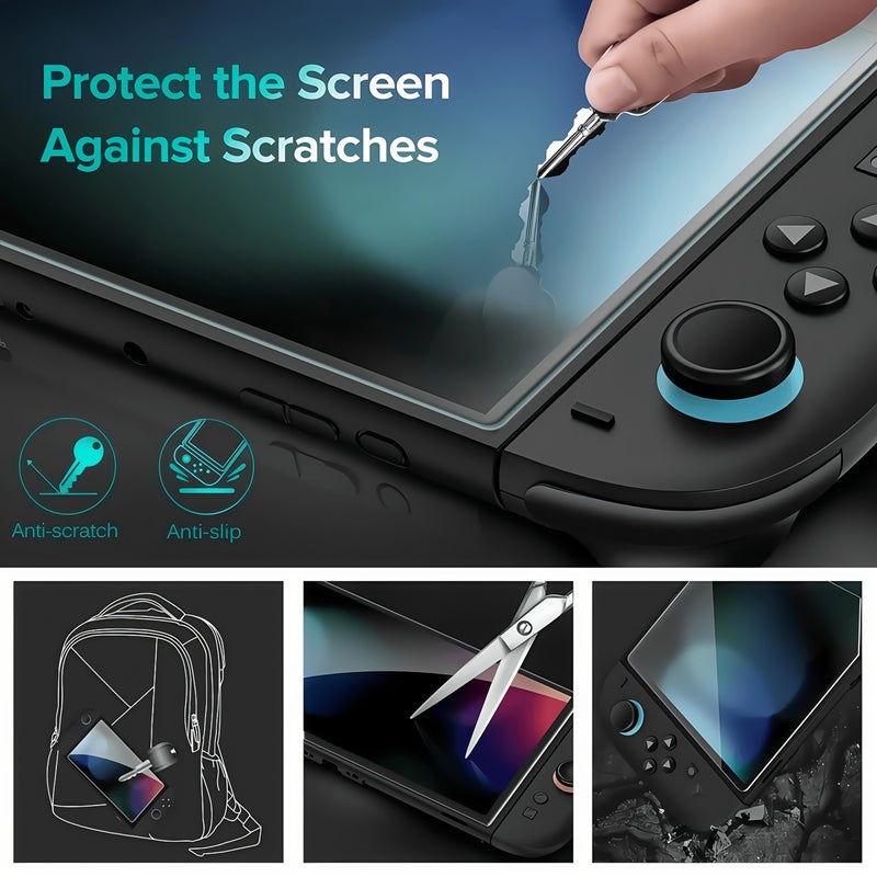 مناسب لـ Nintendo Switch 2 2025 فيلم حماية شفافHD قطعة واحدة صلابة 9H مقاوم للخدش مضاد للبقع مضاد لبصمات الأصابع حساس للمس - Image 4