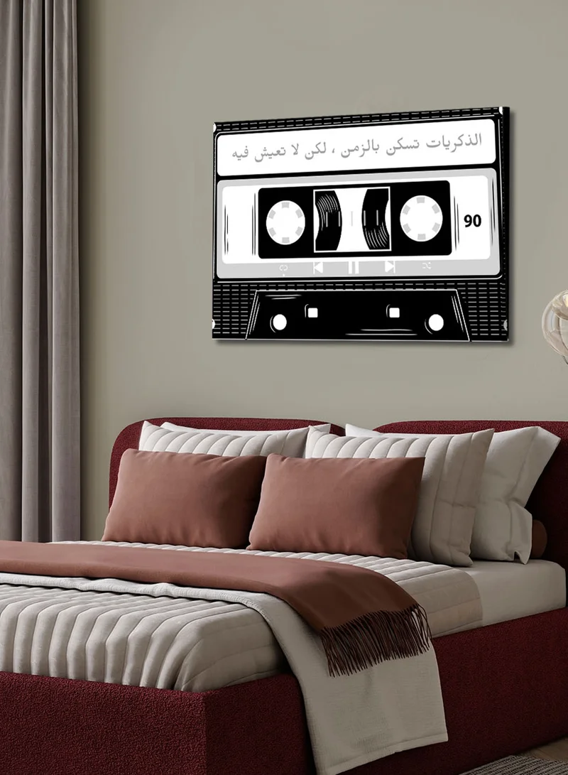LOWHA Canvas Wall Art Stretched Over Wooden Frame with Cassette Tape Classic Design