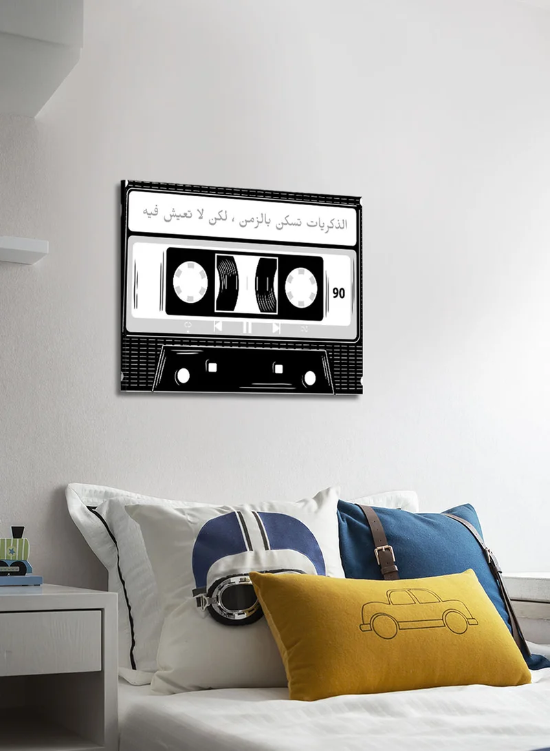 LOWHA Canvas Wall Art Stretched Over Wooden Frame with Cassette Tape Classic Design