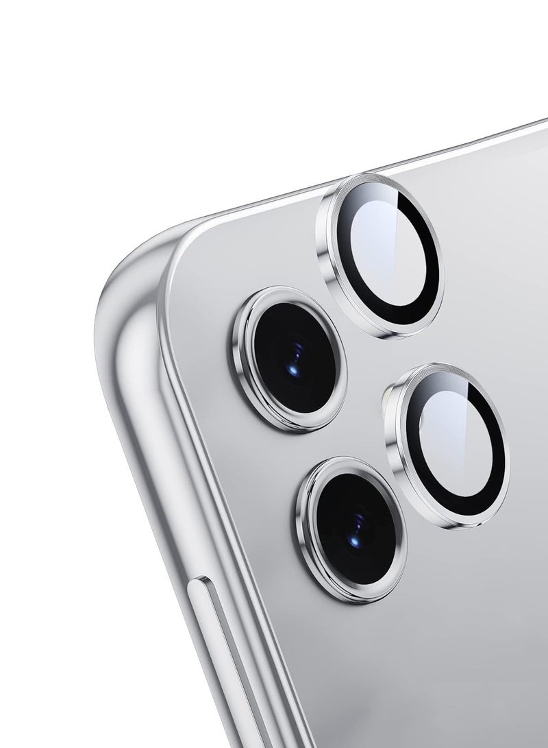 دبليو تيك سامسونج جالاكسي A06 4G 2024 بريميوم سبيكة حلقة كاميرا عدسة الزجاج المقسى حامي درع - شفاف / فضي - Image 1