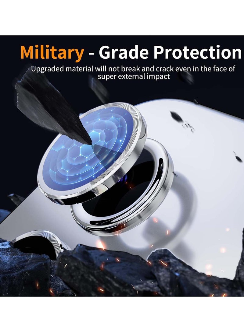 دبليو تيك سامسونج جالاكسي A06 4G 2024 بريميوم سبيكة حلقة كاميرا عدسة الزجاج المقسى حامي درع - شفاف / فضي - Image 4