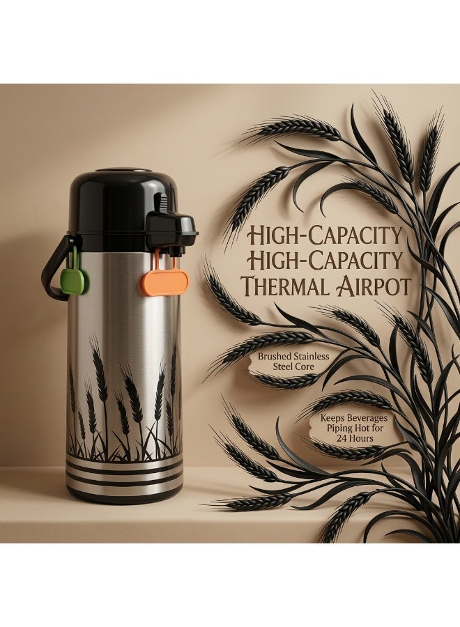 Lavin vaccum flask 3L/Airpot Glass inner Thermos/Long heat retention/Hot&Cold/HB - Image 1