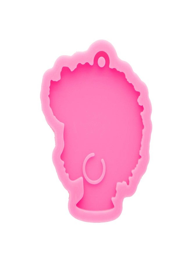 Angel Wings Super Glossy Woman Head Resin Mold Afro-Female Silicone Mould Craft Keychain Mold for DIY Keychain Necklace Charms Epoxy Resin Jewellery Making - Image 4