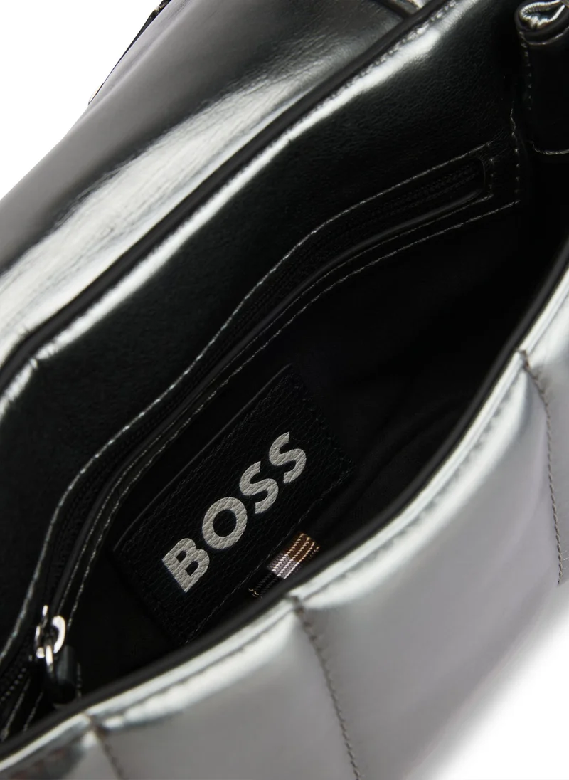 بوس Faux-leather shoulder bag with Double B monogram