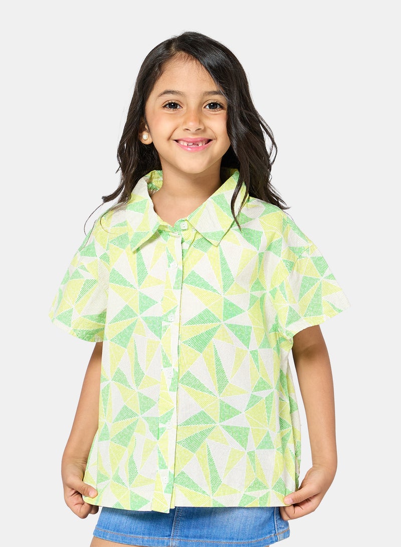 Panco Girls Sunshine Patterned Shirt - Image 1