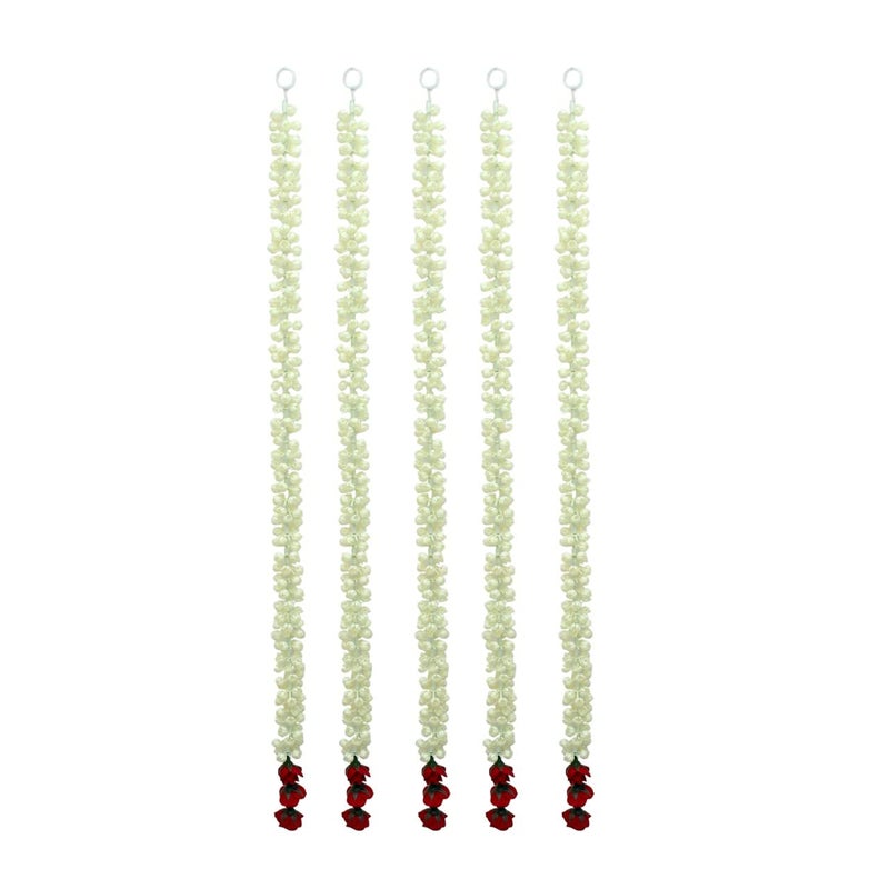 SHREYA-FASHION SHREYAFASHION Artificial Mogra Jasmine Flower Garland for Housewarming Door Hanging Latkans for Grahprvesh All Festivals and Special Events Home Office Garden Pack of 4  - Image 3