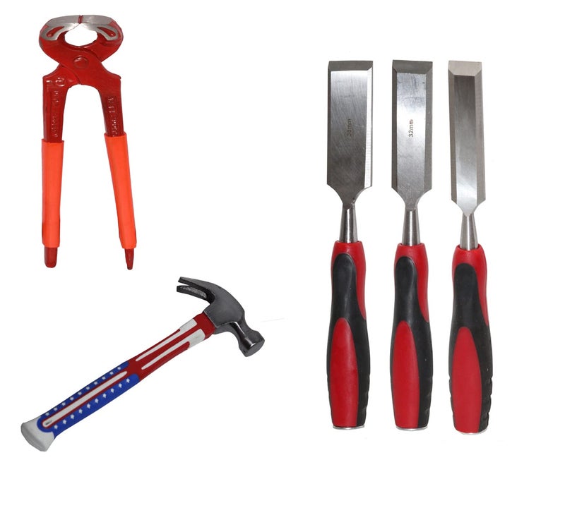 Digital Craft Digital Craft Hand Tools Kit For Home Use Chisel Kit for Woodworking Carving Size 25mm 32mm 38mm8 Pincer PlierClaw Hammer 