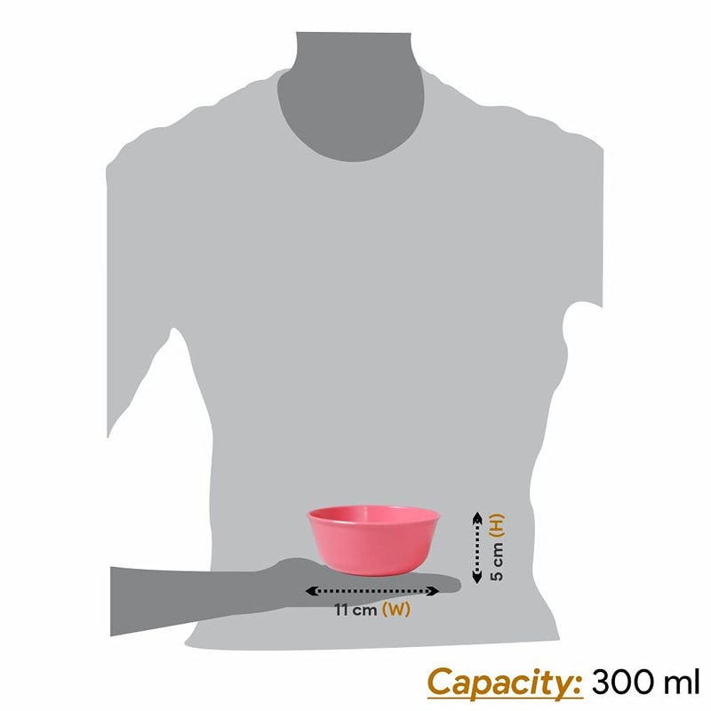 Wonder Sigma 300 Microwave Safe Multipurpose Plastic Bowl Set, 8 pc Bowl 300 ml, Pink Cyan Yellow Green Color, - Image 3